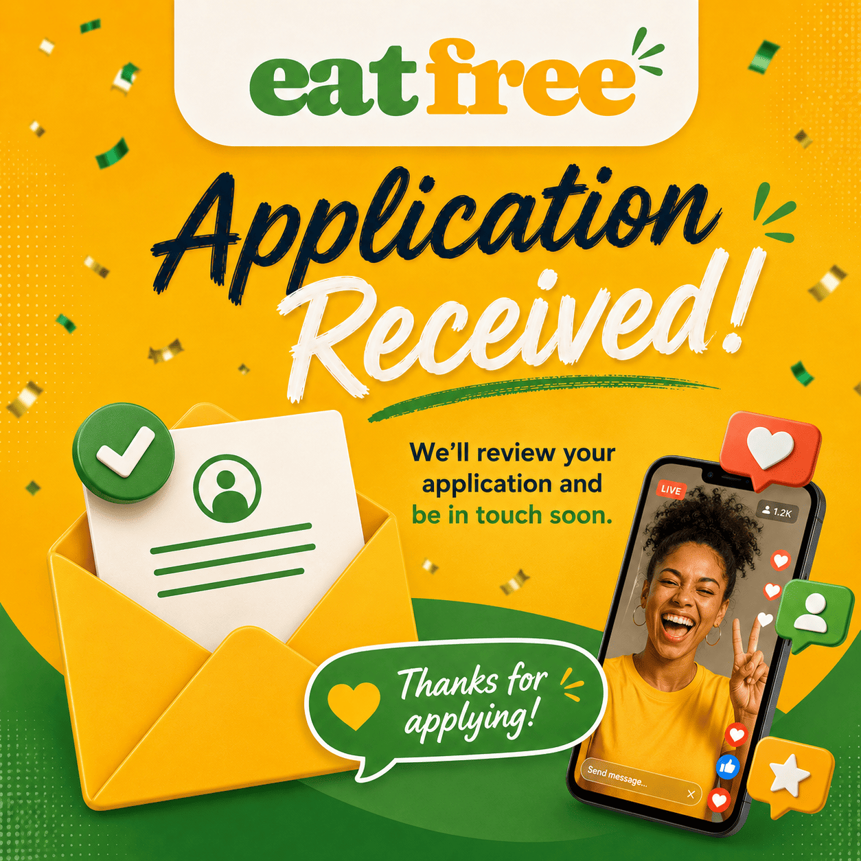 EatFree influencer notification